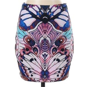 Bebe Watercolor Butterfly Print Stretchy Mini Skirt Size XS NWT Limited Edition